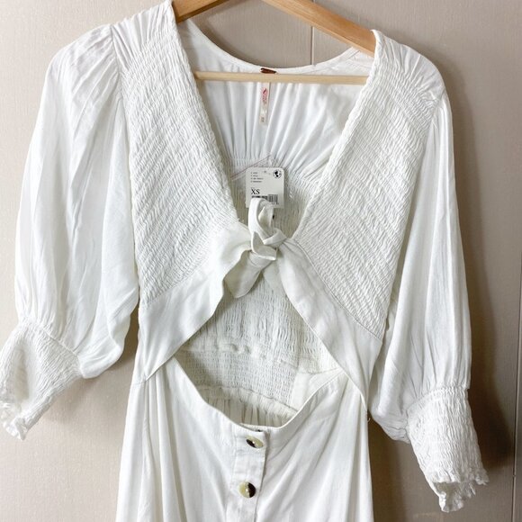 NWT Free People White Maxi Dress Size X-Small - Picture 4 of 14